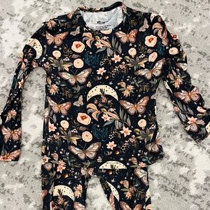 Bunny Knots Velveteen toddler girls Lunar Moth Bamboo Pajamas